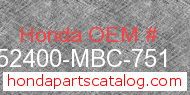 Honda 52400-MBC-751 genuine part number image