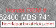 Honda 52400-MBS-741 genuine part number image