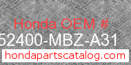 Honda 52400-MBZ-A31 genuine part number image