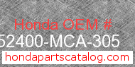 Honda 52400-MCA-305 genuine part number image