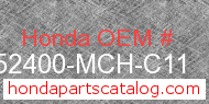 Honda 52400-MCH-C11 genuine part number image