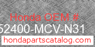 Honda 52400-MCV-N31 genuine part number image