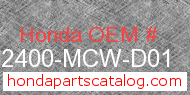 Honda 52400-MCW-D01 genuine part number image