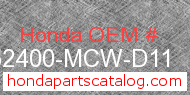Honda 52400-MCW-D11 genuine part number image