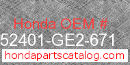 Honda 52401-GE2-671 genuine part number image