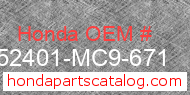 Honda 52401-MC9-671 genuine part number image