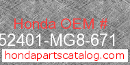 Honda 52401-MG8-671 genuine part number image