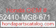 Honda 52410-MG8-671 genuine part number image