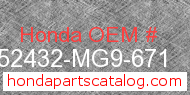 Honda 52432-MG9-671 genuine part number image