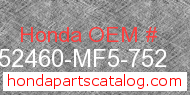 Honda 52460-MF5-752 genuine part number image
