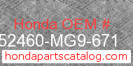 Honda 52460-MG9-671 genuine part number image