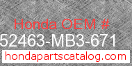 Honda 52463-MB3-671 genuine part number image