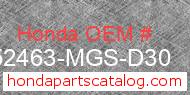 Honda 52463-MGS-D30 genuine part number image