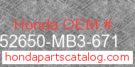 Honda 52650-MB3-671 genuine part number image