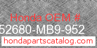 Honda 52680-MB9-952 genuine part number image