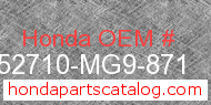 Honda 52710-MG9-871 genuine part number image