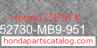 Honda 52730-MB9-951 genuine part number image