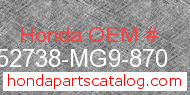 Honda 52738-MG9-870 genuine part number image