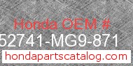 Honda 52741-MG9-871 genuine part number image