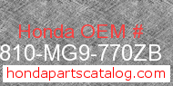 Honda 52810-MG9-770ZB genuine part number image
