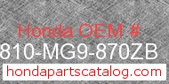 Honda 52810-MG9-870ZB genuine part number image