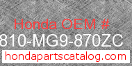 Honda 52810-MG9-870ZC genuine part number image