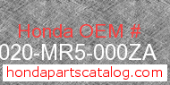 Honda 53020-MR5-000ZA genuine part number image