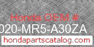 Honda 53020-MR5-A30ZA genuine part number image