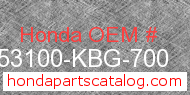 Honda 53100-KBG-700 genuine part number image