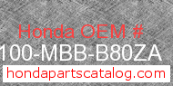 Honda 53100-MBB-B80ZA genuine part number image