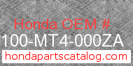 Honda 53100-MT4-000ZA genuine part number image