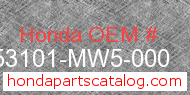 Honda 53101-MW5-000 genuine part number image