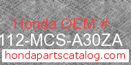 Honda 53112-MCS-A30ZA genuine part number image
