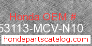 Honda 53113-MCV-N10 genuine part number image