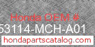 Honda 53114-MCH-A01 genuine part number image