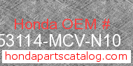 Honda 53114-MCV-N10 genuine part number image