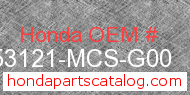 Honda 53121-MCS-G00 genuine part number image