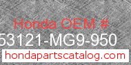 Honda 53121-MG9-950 genuine part number image