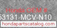 Honda 53131-MCV-N10 genuine part number image