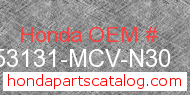 Honda 53131-MCV-N30 genuine part number image