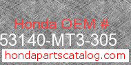 Honda 53140-MT3-305 genuine part number image