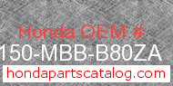 Honda 53150-MBB-B80ZA genuine part number image