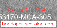 Honda 53170-MCA-305 genuine part number image