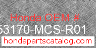 Honda 53170-MCS-R01 genuine part number image