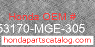 Honda 53170-MGE-305 genuine part number image