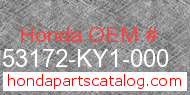 Honda 53172-KY1-000 genuine part number image