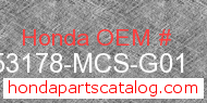 Honda 53178-MCS-G01 genuine part number image