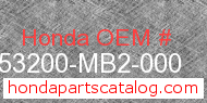 Honda 53200-MB2-000 genuine part number image
