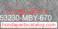 Honda 53230-MBY-670 genuine part number image