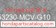 Honda 53230-MCV-G10 genuine part number image